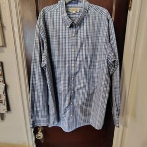 Duluth Trading Magna Ready [Navy Windowpane]Wrinklefighter Button Shirt 2XL Tall